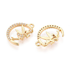 Brass Micro Pave Cubic Zirconia Pendants&nbsp;KK-N263-113G