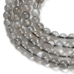 Natural Black Moonstone Beads Strands&nbsp;G-L631-A05-4mm
