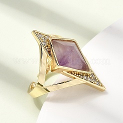 Brass Micro Pave Cubic Zirconia Cuff Rings for Women&nbsp;GG-CBA7610-11G-04
