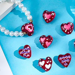 10Pcs 5 Colors Handmade Lampwork Enamel  Beads&nbsp;LAMP-PA0001-05