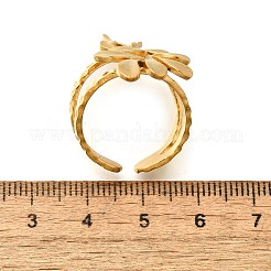 304 Stainless Steel Open Cuff Ring for Women&nbsp;RJEW-A053-06G-10