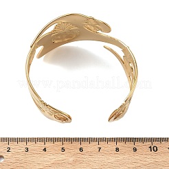 304 Stainless Steel Cuff Open Bangles for Women&nbsp;BJEW-F542-02G