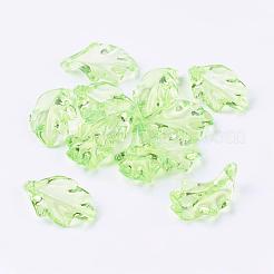 Light Green Transparent Acrylic Leaf Pendants for Chunky Necklace Jewelry&nbsp;X-TACR-470-31