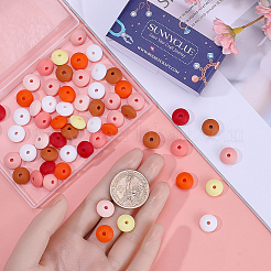 96Pcs 12 Colors Food Grade Eco-Friendly Silicone Abacus Beads&nbsp;SIL-SC0001-87B