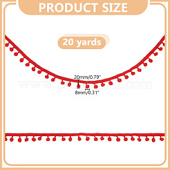 Polyester Pom Pom Ball Tassel Lace Ribbon&nbsp;DIY-WH0683-63A