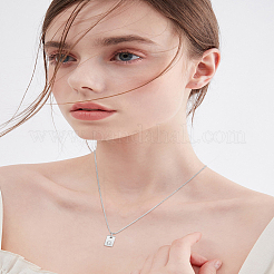 1Pc Stainless Steel Letter Rectangle Pendant Necklaces&nbsp;NJEW-LP0001-34G-P