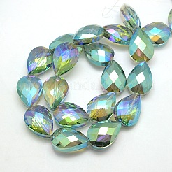 Electroplate Crystal Glass Teardrop Beads Strands&nbsp;EGLA-F067B-03