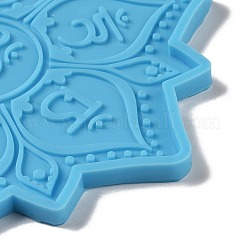 DIY Six Syllable Mantra Pattern Lotus Shape Coaster Food Grade Silicone Molds&nbsp;DIY-G083-01