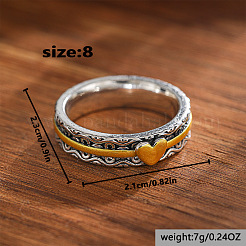 Retro Alloy Heart Finger Rings for Women&nbsp;WG68F8B-01