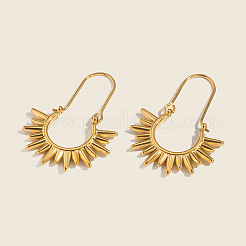 Vintage European Style Sun 304 Stainless Steel Hoop Earrings&nbsp;KG5327-1