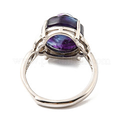 Adjustable Natural Fluorite Finger Rings&nbsp;RJEW-Z004-03P