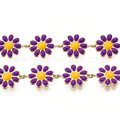 Brass Flower Link Chains&nbsp;CHC-N018-098D