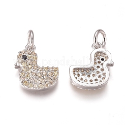 Brass Micro Pave Cubic Zirconia Charms&nbsp;ZIRC-I038-10P