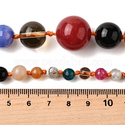 Natural Mixed Stone & Glass Round Beads Strands&nbsp;X-G-C188-01