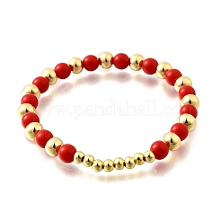 ABS Imitation Pearl Round Beads Stretch Bracelets for Women&nbsp;BJEW-D317-12A-G