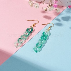 Chunky Acrylic Curb Chain Long Tassel Dangle Earrings&nbsp;EJEW-JE04770