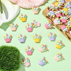 50Pcs 5 Colors Opaque Resin Pendants&nbsp;RESI-CJ0003-94