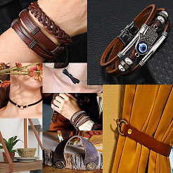 3 Rolls 3 Styles Matte Style PU Leather Ribbon&nbsp;DIY-GF0008-60
