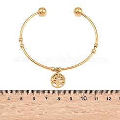 10Pcs Ion Plating(IP) 304 Stainless Steel Cuff Bangles&nbsp;BJEW-M284-20G-01