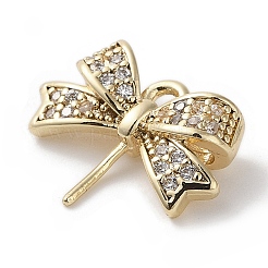 Brass Micro Pave Clear Cubic Zirconia Charms&nbsp;KK-G491-15G