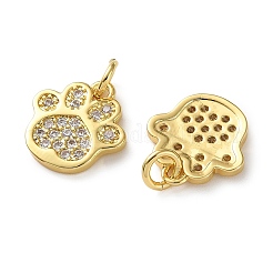Brass Micro Pave Clear Cubic Zirconia Pendants&nbsp;KK-D221-14G