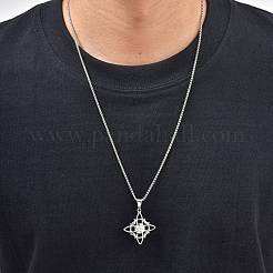 Vintage 304 Stainless Steel Witch Knot Pendant Necklaces&nbsp;WGBCAF0-01