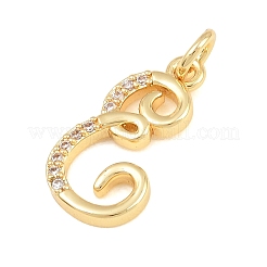 Brass Micro Pave Clear Cubic Zirconia Pendants&nbsp;CU-CBA7939-01E-G
