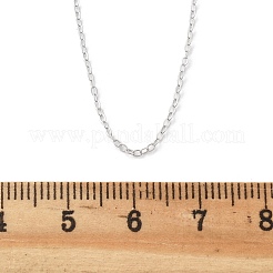 Anti-Tarnish Rhodium Plated 925 Sterling Silver Cable Chains Necklace for Women&nbsp;STER-I021-05P