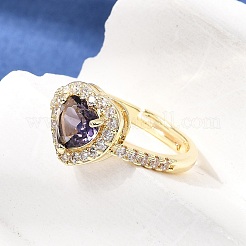 Brass Micro Pave Clear Cubic Zirconia Cuff Open Rings&nbsp;CU-CBA5C10-13G