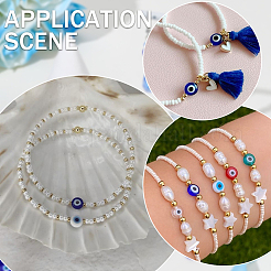 100Pcs 5 Colors Handmade Evil Eye Lampwork Beads&nbsp;LAMP-SP0001-04A