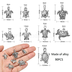 90Pcs 9 Styles Tibetan Style Zinc Alloy Charms&nbsp;TIBEP-CJ0002-02