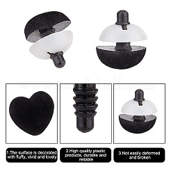 36 Sets 3 Styles Heart Flocky & Plastic Safety Craft Noses&nbsp;FIND-GO0002-16B