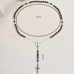 Natural Tiger Eye Rosary Bead Necklaces&nbsp;ZW7373