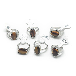 Natural Tiger Eye Rings&nbsp;G-S217-06-B