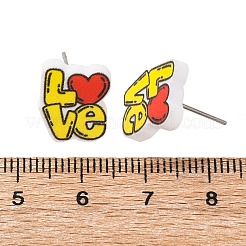 Wood Stud Earrings&nbsp;EJEW-M063-01B