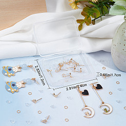 16Pcs 2 Style Brass Stud Earring Findings&nbsp;KK-CN0001-89