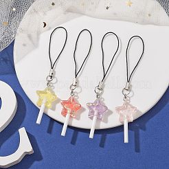 4Pcs 4 ColrosResin Pendant Decorations&nbsp;HJEW-JM01722