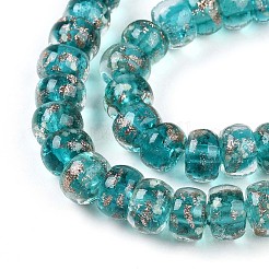 Luminous Handmade Gold Foil Glass Beads Strands&nbsp;FOIL-N029-02A-05