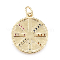 Brass Micro Pave Cubic Zirconia Pendants&nbsp;KK-O126-02G-02