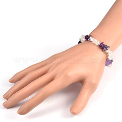 Chips Gemstone Beaded Stretch Bracelets&nbsp;BJEW-JB01825-02