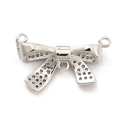 Rack Plating Brass Micro Pave Clear Cubic Zirconia Chandelier Component Links&nbsp;KK-K270-08P