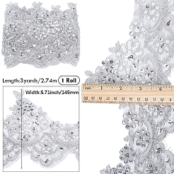 3 Yards Polyester Flower Lace Ribbon&nbsp;OCOR-GF0005-61