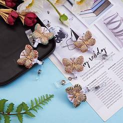 Butterfly Rhinestone Badge Reel&nbsp;AJEW-SZ0001-67