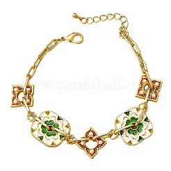 Brass Enamel Link Chain Bracelets for Women&nbsp;FS-WG2B9E4-03
