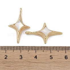 Brass Pave Shell Pendants&nbsp;KK-G497-09G