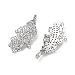 Brass Micro Pave Clear Cubic Zirconia Pendants&nbsp;CU-CBA5C42-04P