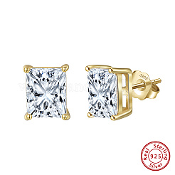 925 Sterling Silver Micro Pave Clear Cubic Zirconia Stud Earrings&nbsp;EJEW-G443-06G