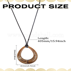 1Pc Acrylic Hollow Teardrop Pendant Necklaces&nbsp;NJEW-LP0009-09