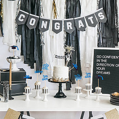 10Pcs Graduation Theme Paper Cake Insert Card Decoration&nbsp;AJEW-WH0270-500B