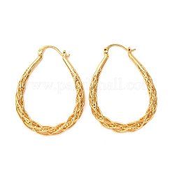 Brass Teardrop Hoop Earrings&nbsp;EJEW-A143-10G